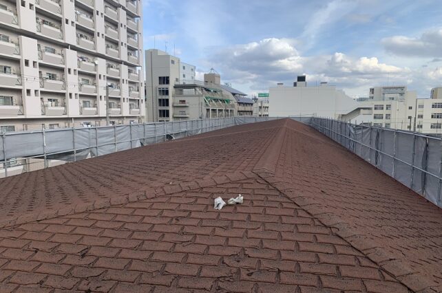 屋上防水改修　塩ビシート防水　屋根葺き替え工事　施工後